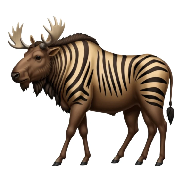 Realistic wildebeest-Buffalo-Zebra-moose-hybrid, full body sticker