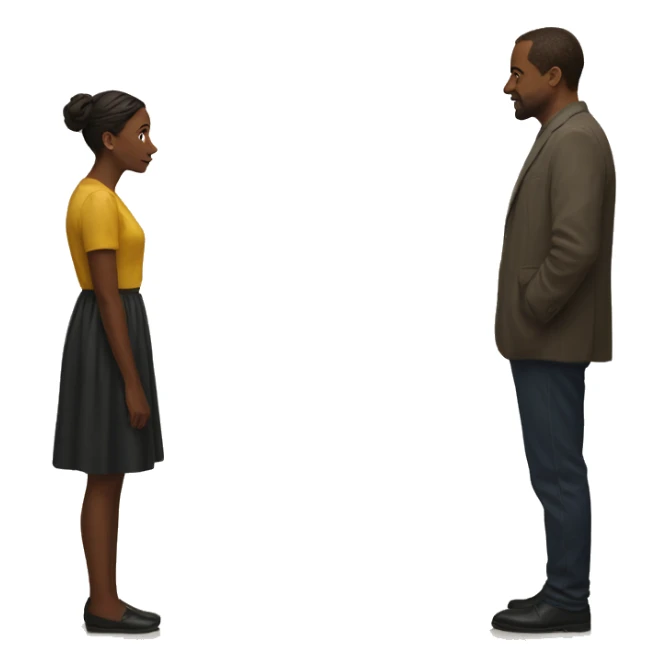 Man and woman looking at painting  sticker