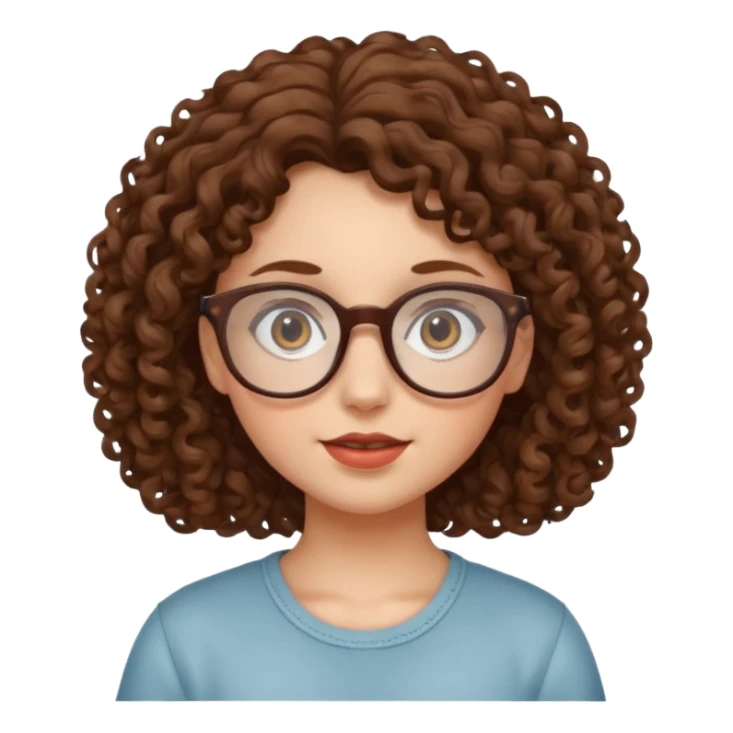una chica con rizos y  con gafas sticker