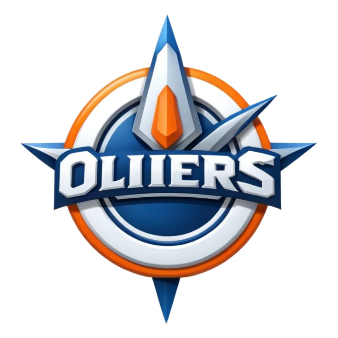 Logo Oilers bleu foncé avec orange  sticker