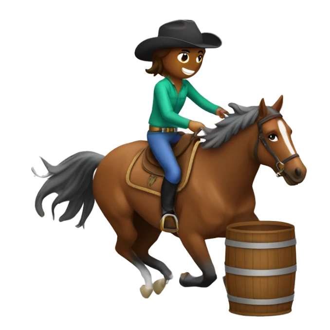 Horse and rider barrel racing sticker
