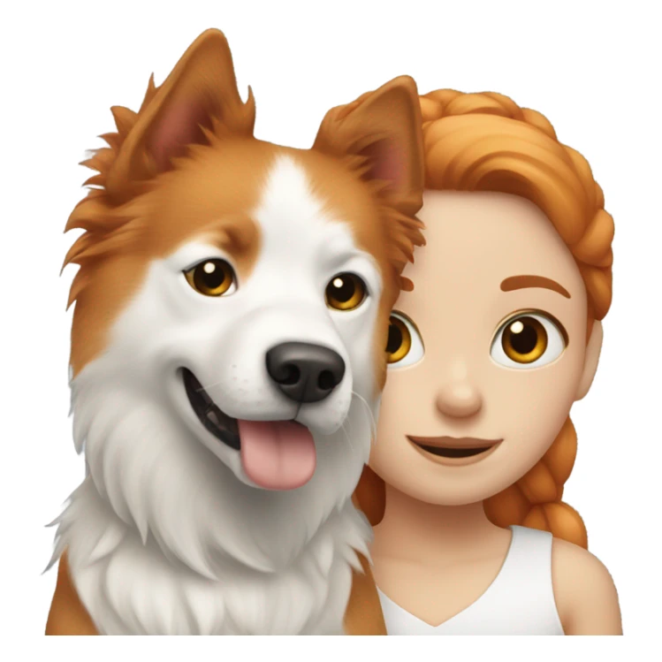 Ginger girl with black and white spitz sticker