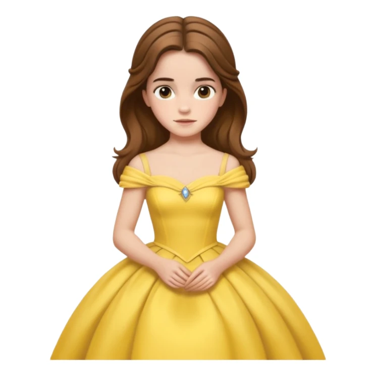emma watson long hair as belle Cinematic Realistic sticker