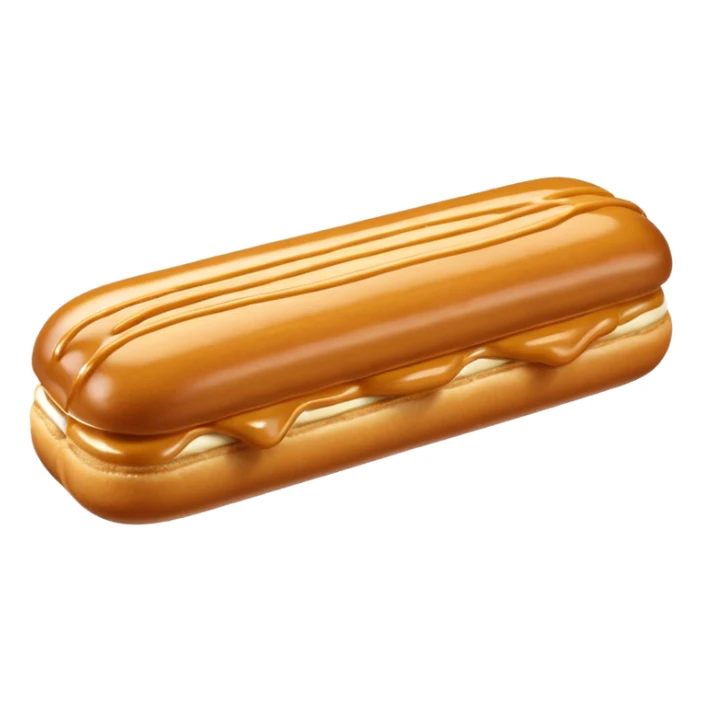 3d realistic éclair with topping of butterscotch  sticker