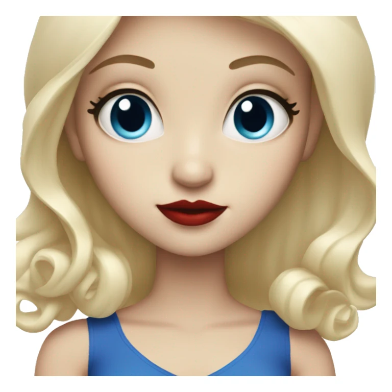 White blonde girl with blue eyes and red lipstick  sticker