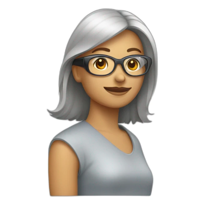 Femme coupe au carré, avec lunettes carré sticker