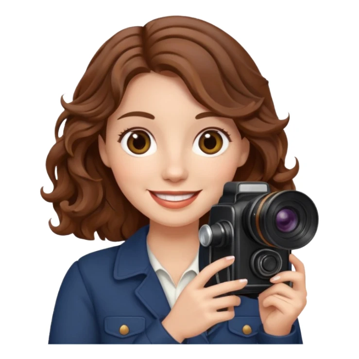 lady with brown wavy hair, holding camera 



















 sticker
