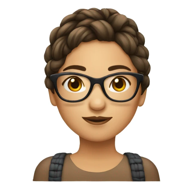 Une fille brune avec une tresse et des lunettes sticker