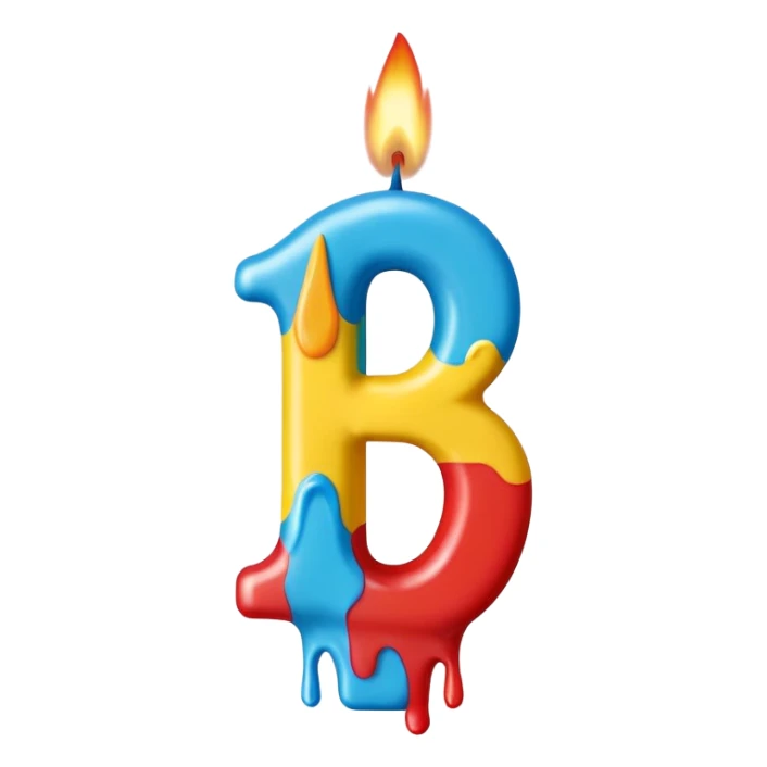 Birthday candles with the shape of the number 15 sticker