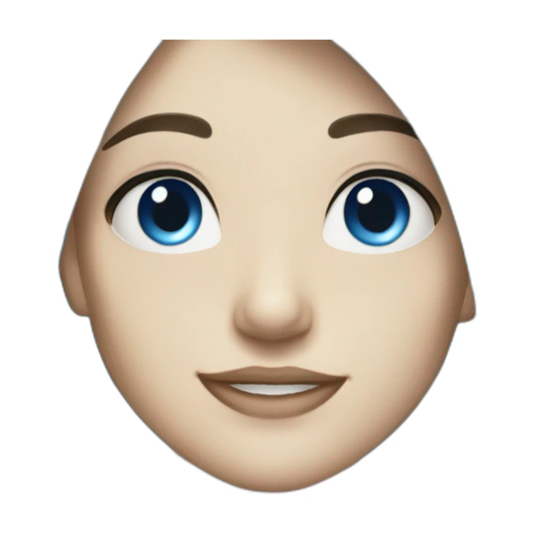 girl blue hair mullet face blue eyesmile sticker