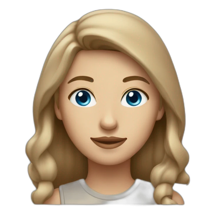 middle haired women light brown hair with beige cap blue eyes  sticker