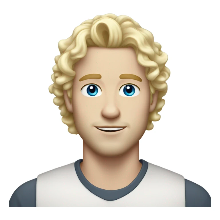 light curl blonde 30yo man blue eyed pale skin sticker