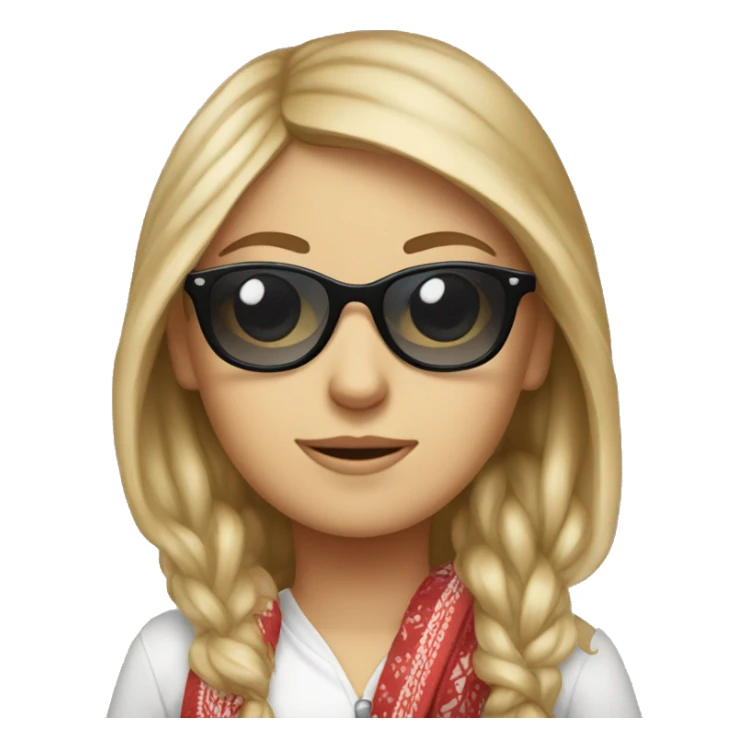 White girl in sunglasses and kerchief sticker