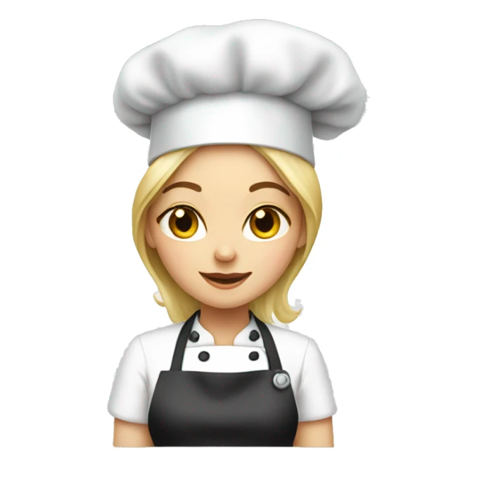 women chef white girl sticker