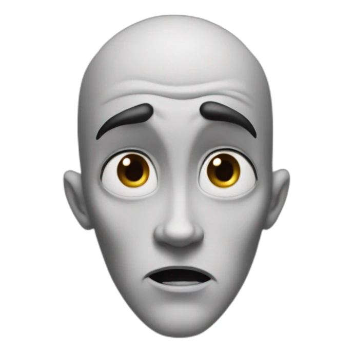 megamind confused with one eyebrow raised up sticker