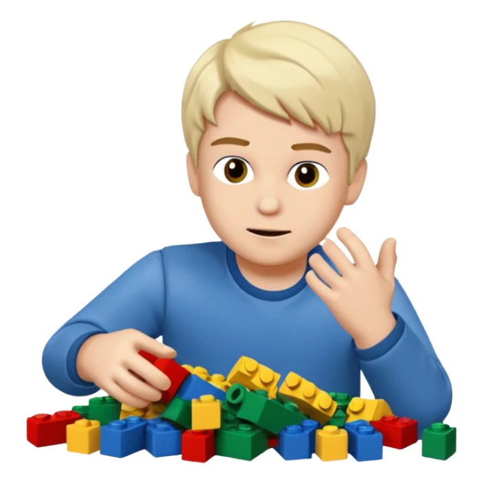 A boy named Ivan who loves to build with LEGO sticker