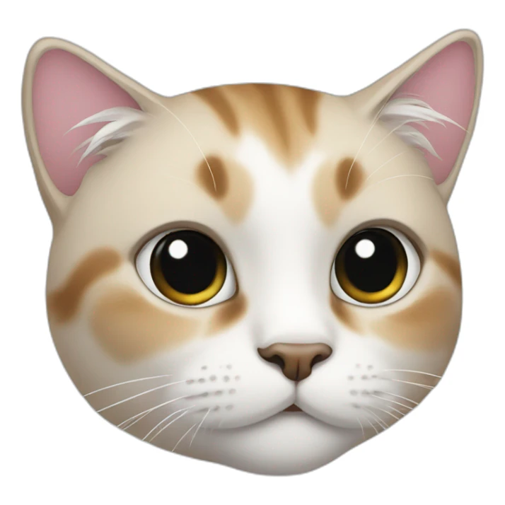 cat with black eyes and white body sticker