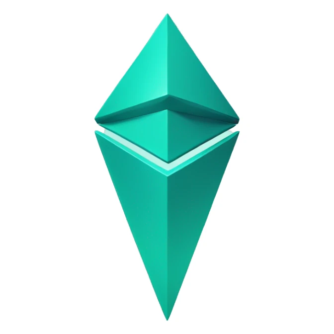 ethereum symbol with teal and torquoise colors sticker