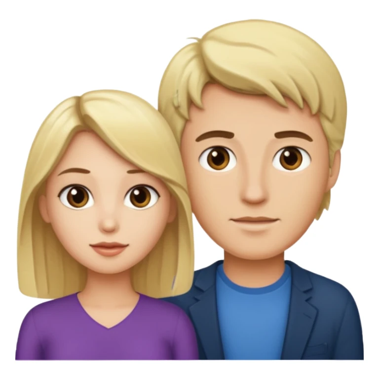 blonde man and brunette woman sticker