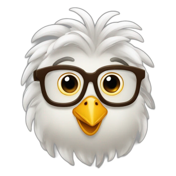 Galinha com cabelos loiros e oculos deitada numa cama de luxo sticker