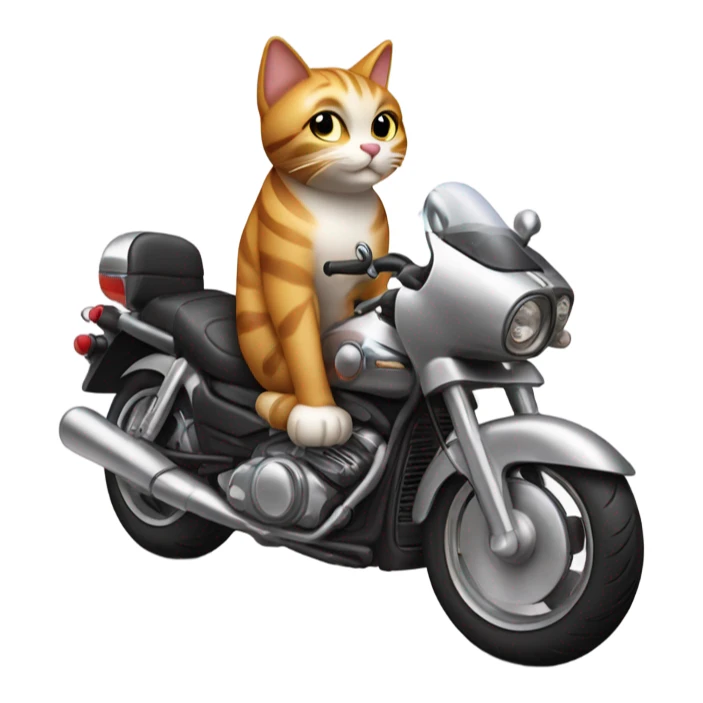 Cat riding a motorbike  sticker