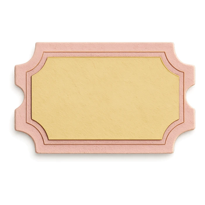 soft pastel vintage ticket shape sticker for journaling with a pastel yellow background sticker