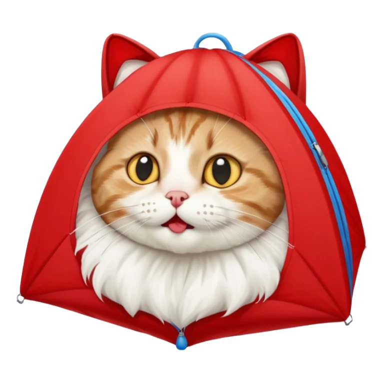 runny nose cat with red parachute sticker