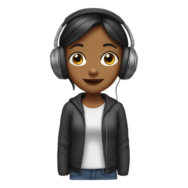 girl with headphones sticker