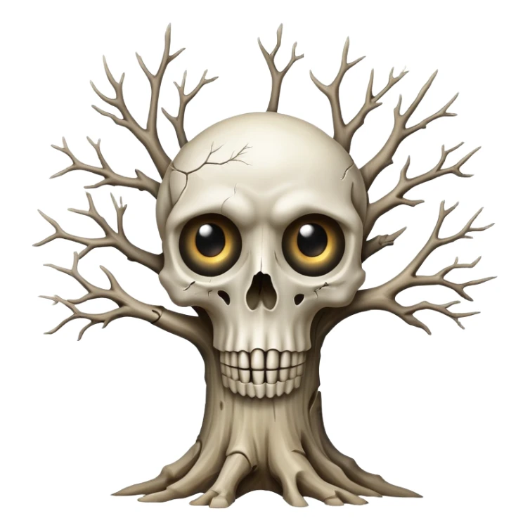 a tree made of bones with eyes sticker