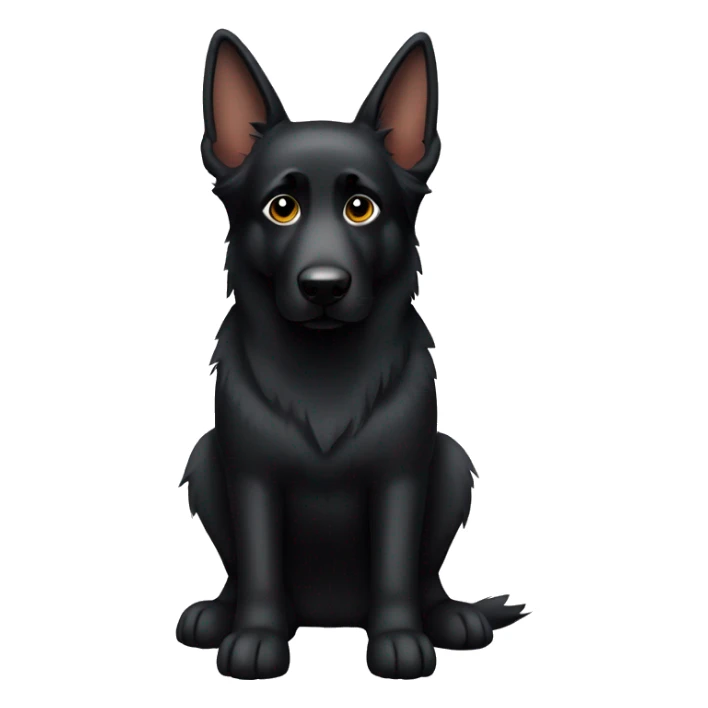 Black German Shepard with one pointy ear and one bent ear sticker