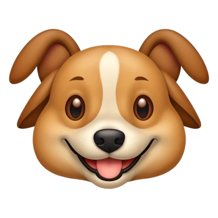 Crea un emoji de un perro con una mosca sobre el sticker