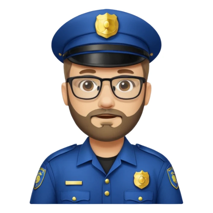Police officer with glasses and beards(different uniform) sticker