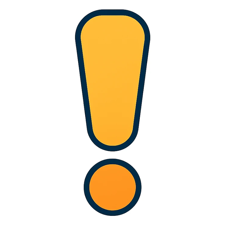 bold clear exclamation mark lineal color icon with black outlines sticker