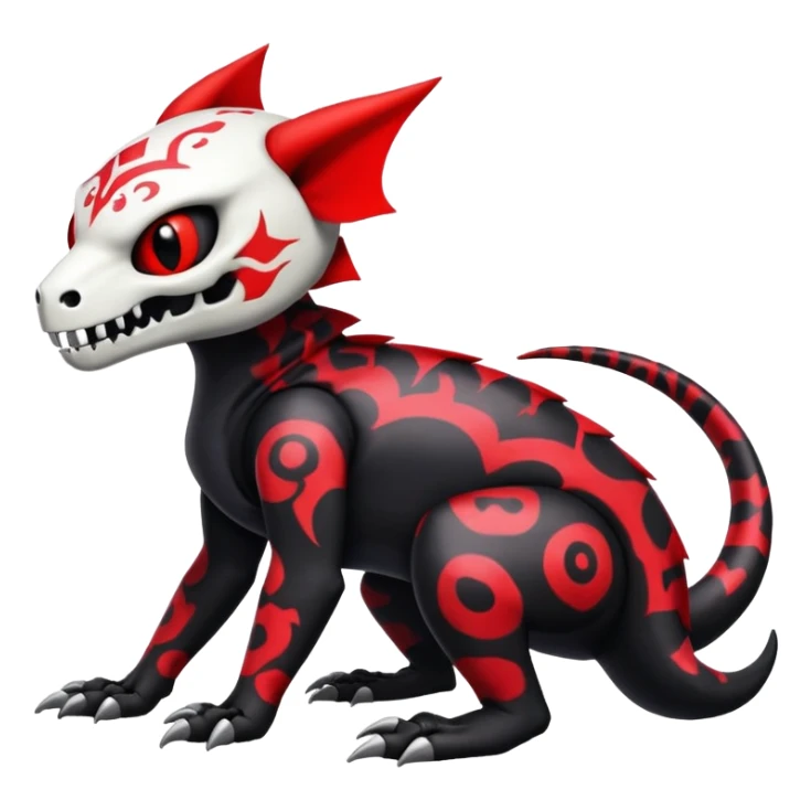 Salandit-Noibat-Litten-Hybrid with a white skull-face (Full body) sticker
