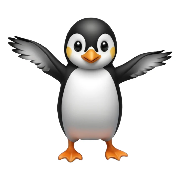 Penguin with a swimsuit on jumping off pebbles into the sea sticker