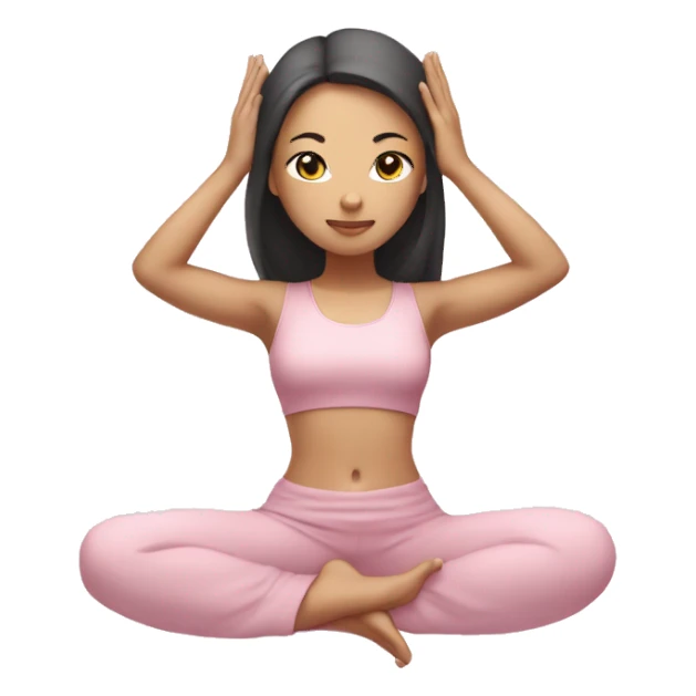 asian yoga girl light pink clothes  sticker