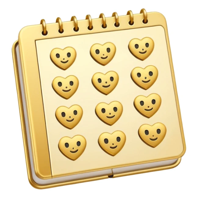 modern elegant planner with checkmarks emoji, 3D style, #ca816d or #faf1eb and gold, clean design sticker