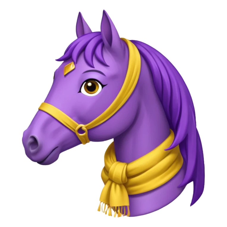 Purple horse wearing yellow scarf
 sticker