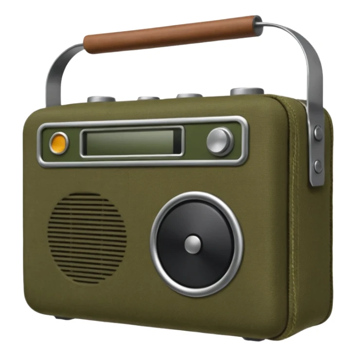 Military portable radio in cover, sticker
