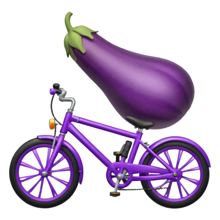eggplant on a bike sticker
