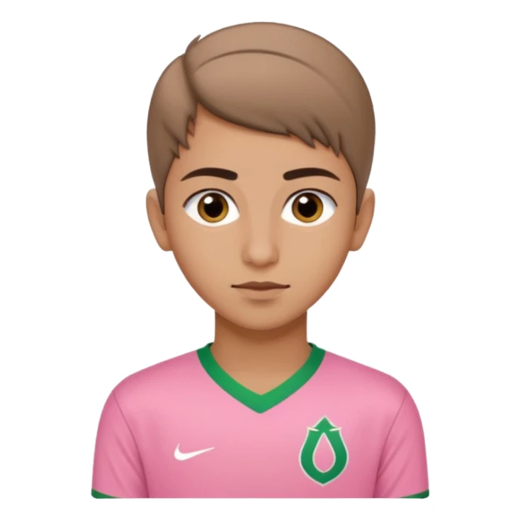 Adolecent arabe avec coupe plaquer sur le coté maillot de lalgerie rose sticker