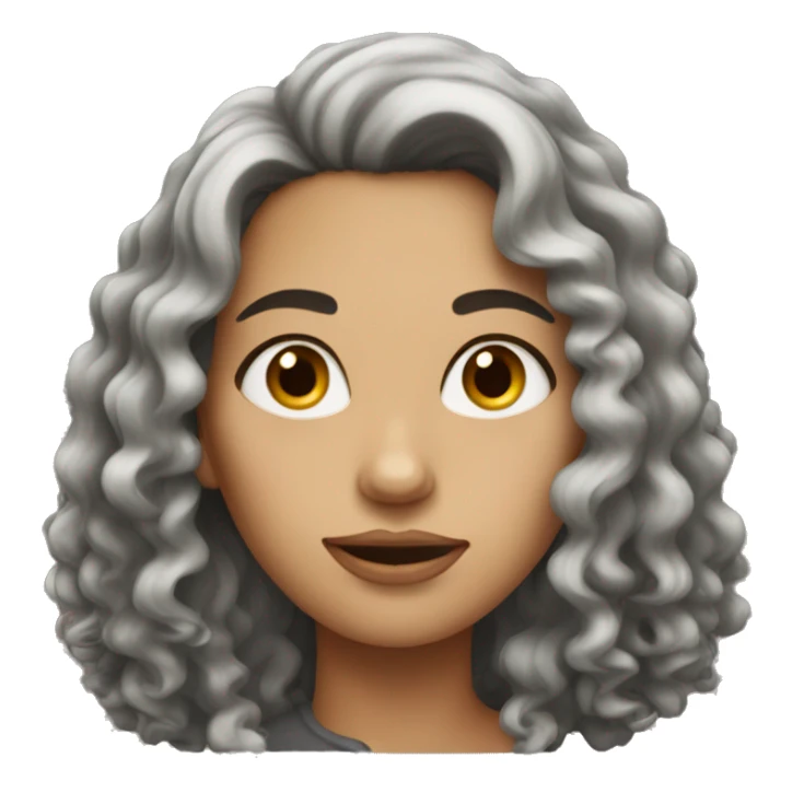 woman with long dark hair curly sticker