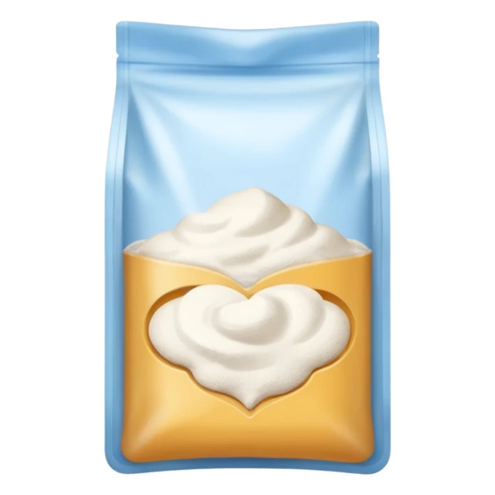 A clear baggie filled with baking powder sticker