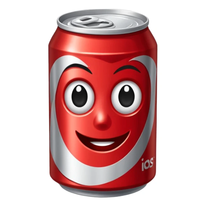 flattened and wrinkled crushed cola can sticker