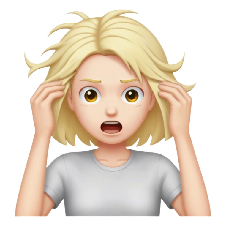 Person ripping out their hair  sticker