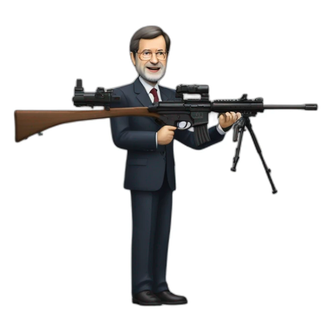 Mariano Rajoy con un rifle sticker