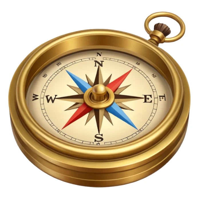 pirate compass object icon, brass compass, adventure style, 3D cartoon, mobile game icon style, centered, clean background, no text, no watermark
 sticker