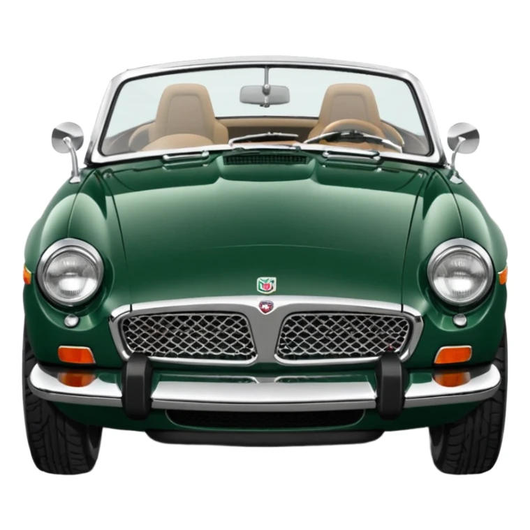 1977 British racing green Mgb roadster chrome bumper wire wheels sticker