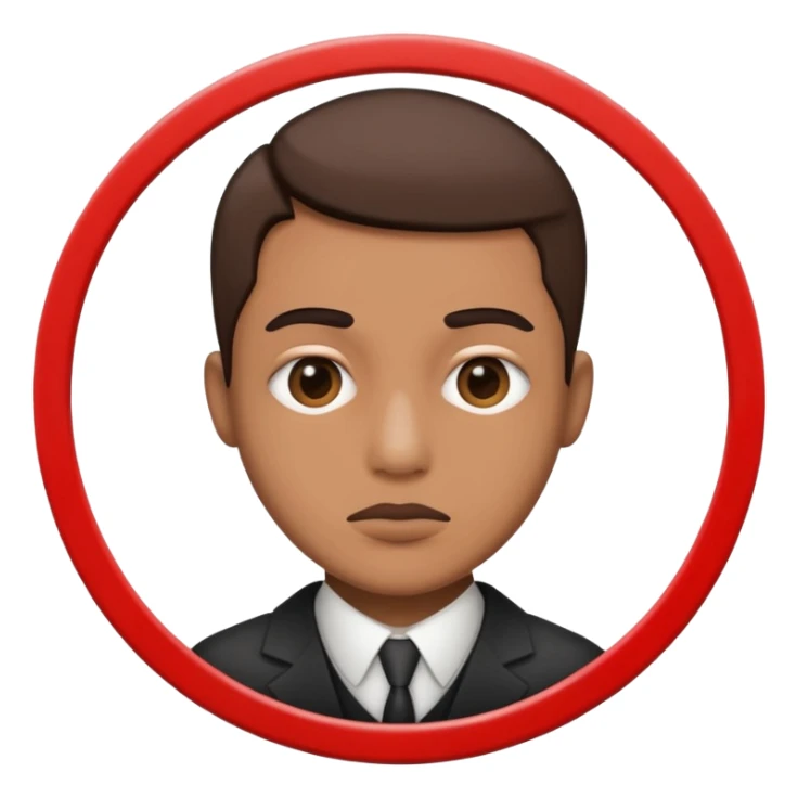 Take my photo and put a prohibition sign around my face sticker