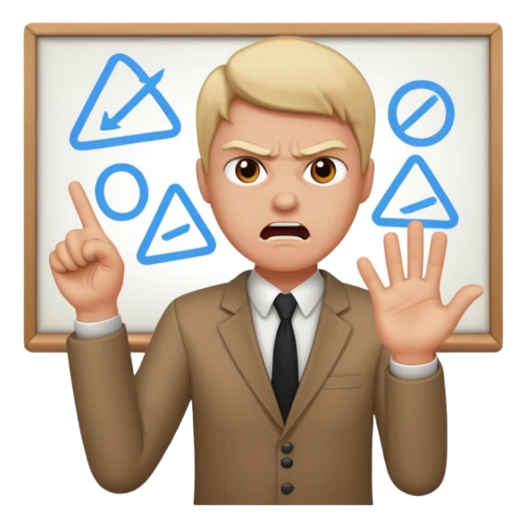 a person teaching a class and teacher is angry sticker